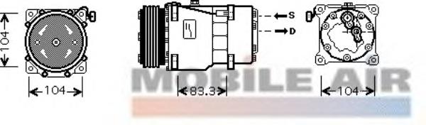 0900K201 VAN Wezel compressor de aparelho de ar condicionado