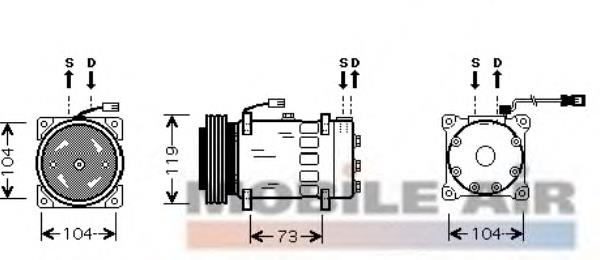 Компрессор кондиционера 6453N3 Peugeot/Citroen