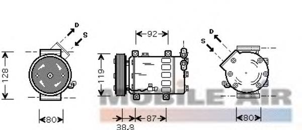 0900K214 VAN Wezel compressor de aparelho de ar condicionado