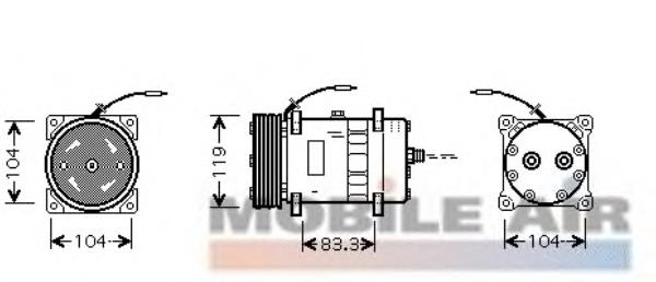 0900K176 VAN Wezel compressor de aparelho de ar condicionado