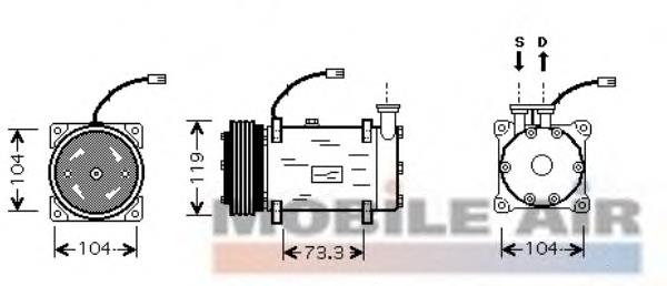 0900K030 VAN Wezel compressor de aparelho de ar condicionado