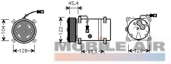 0900K158 VAN Wezel compressor de aparelho de ar condicionado