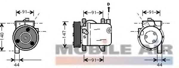 1300K002 VAN Wezel compressor de aparelho de ar condicionado