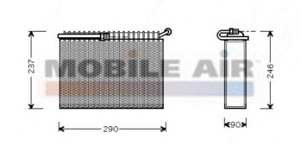 Vaporizador de aparelho de ar condicionado 0100V022 VAN Wezel