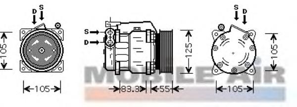 0100K090 VAN Wezel compressor de aparelho de ar condicionado