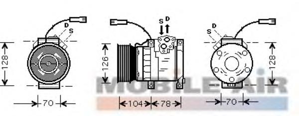 Compressor de aparelho de ar condicionado 0200K168 VAN Wezel