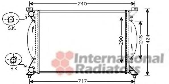 03002201 VAN Wezel radiador de esfriamento de motor