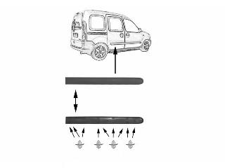 Молдинг двери задней правой Renault (RVI) 7701692446 цена, от 37.20 USD
