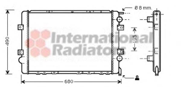 Radiador de esfriamento de motor 43002299 VAN Wezel