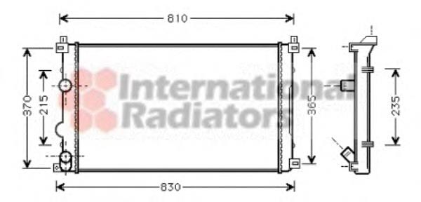 43002322 VAN Wezel radiador de esfriamento de motor