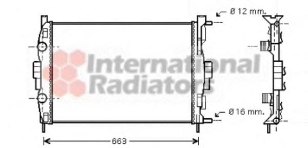 43002307 VAN Wezel radiador de esfriamento de motor