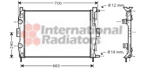 43002306 VAN Wezel radiador de esfriamento de motor