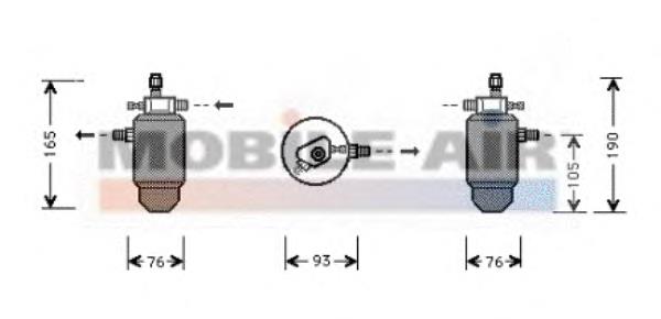 4000D197 VAN Wezel tanque de recepção do secador de aparelho de ar condicionado