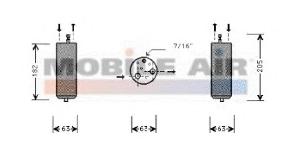 4300D036 VAN Wezel tanque de recepção do secador de aparelho de ar condicionado