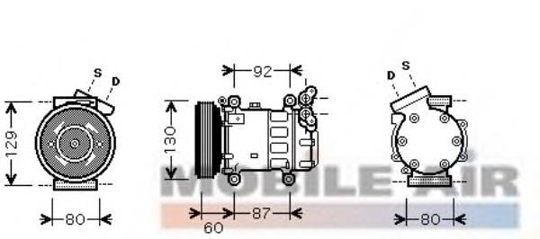 4300K080 VAN Wezel compressor de aparelho de ar condicionado