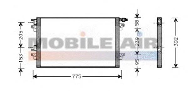 43005280 VAN Wezel radiador de aparelho de ar condicionado