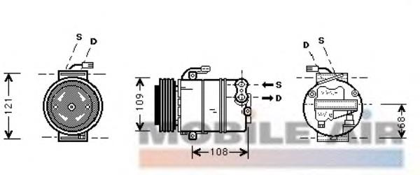 Compressor de aparelho de ar condicionado 3700K318 VAN Wezel