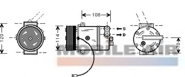 3700K287 VAN Wezel compressor de aparelho de ar condicionado