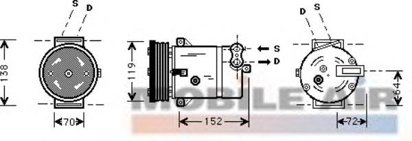 3700K279 VAN Wezel compressor de aparelho de ar condicionado