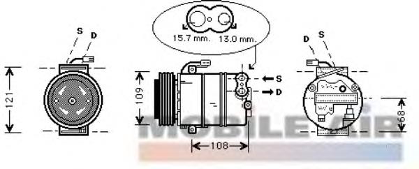 Компрессор кондиционера 3700K138 VAN Wezel