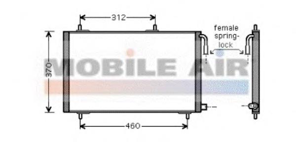 40005257 VAN Wezel radiador de aparelho de ar condicionado