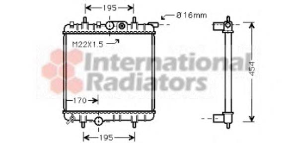 40002243 VAN Wezel radiador de esfriamento de motor