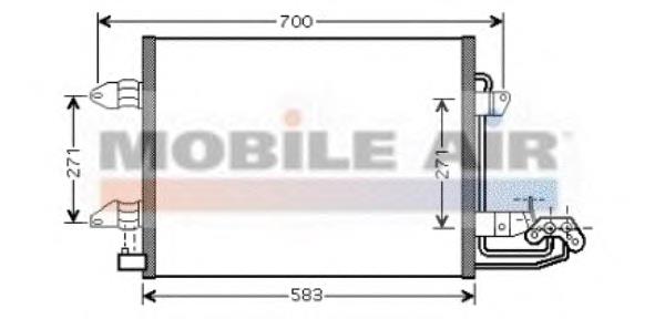 58005211 VAN Wezel radiador de aparelho de ar condicionado