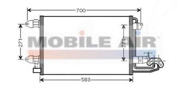 58005209 VAN Wezel radiador de aparelho de ar condicionado