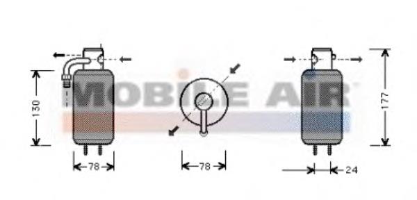 Tanque de recepção do secador de aparelho de ar condicionado 5800D051 VAN Wezel