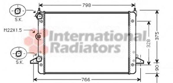 58002184 VAN Wezel radiador de esfriamento de motor