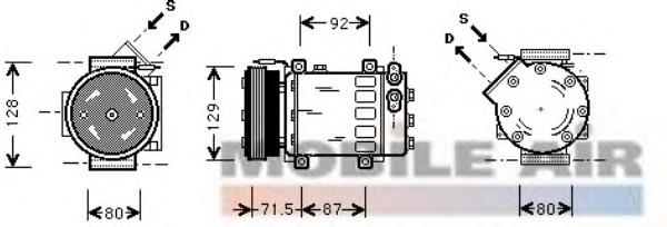 4300K281 VAN Wezel compressor de aparelho de ar condicionado