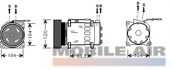 Compressor de aparelho de ar condicionado 4300K282 VAN Wezel