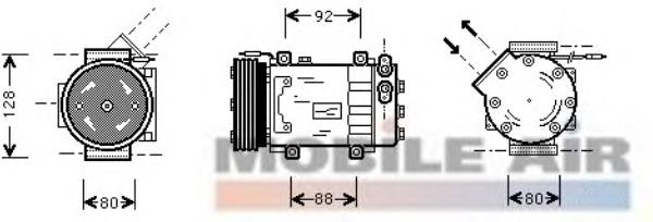 4300K255 VAN Wezel compressor de aparelho de ar condicionado