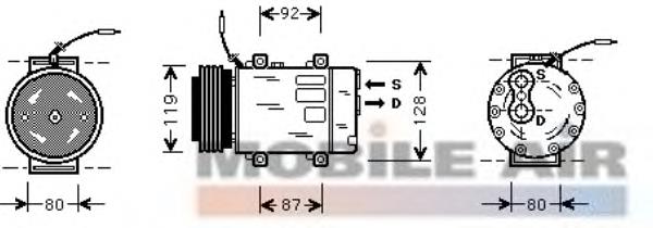 4300K283 VAN Wezel compressor de aparelho de ar condicionado