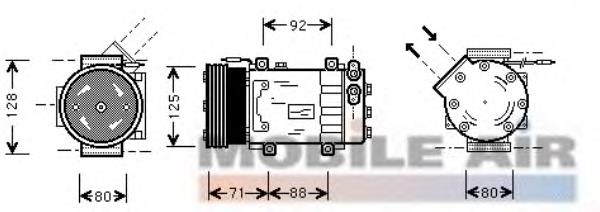 4300K127 VAN Wezel compressor de aparelho de ar condicionado