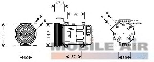 Compressor de aparelho de ar condicionado 4300K106 VAN Wezel