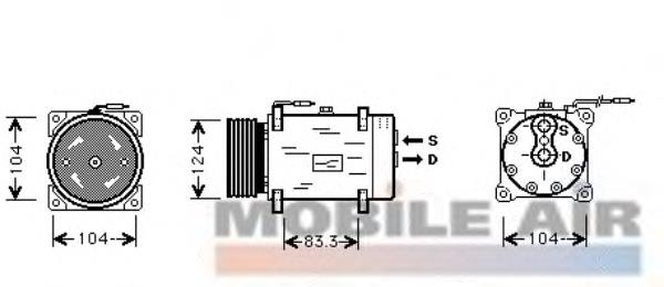 Compressor de aparelho de ar condicionado 4300K244 VAN Wezel