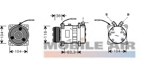 Compressor de aparelho de ar condicionado 4300K318 VAN Wezel