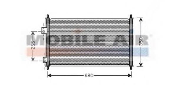 25005165 VAN Wezel radiador de aparelho de ar condicionado