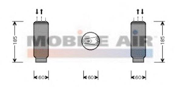 Tanque de recepção do secador de aparelho de ar condicionado 2500D117 VAN Wezel