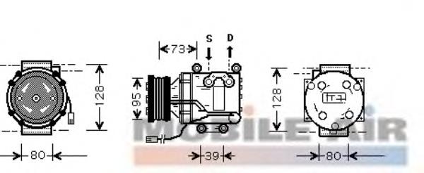 Компрессор кондиционера B22B61450A Mazda