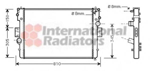 28002057 VAN Wezel radiador de esfriamento de motor