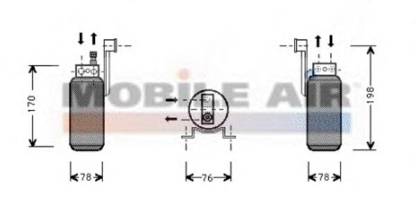 1800D296 VAN Wezel tanque de recepção do secador de aparelho de ar condicionado