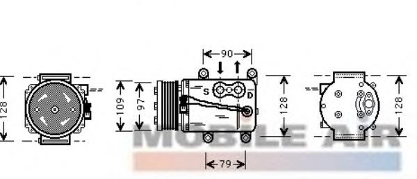 1800K105 VAN Wezel compressor de aparelho de ar condicionado