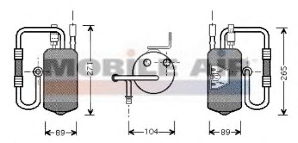 Tanque de recepção do secador de aparelho de ar condicionado 1800D349 VAN Wezel