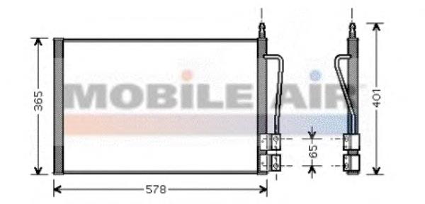 18005328 VAN Wezel radiador de aparelho de ar condicionado