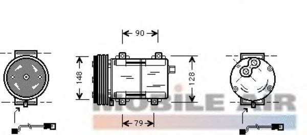 1800K283 VAN Wezel compressor de aparelho de ar condicionado