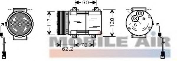 Compressor de aparelho de ar condicionado 1800K285 VAN Wezel