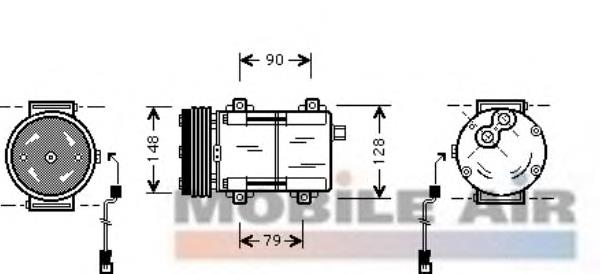 1800K277 VAN Wezel compressor de aparelho de ar condicionado