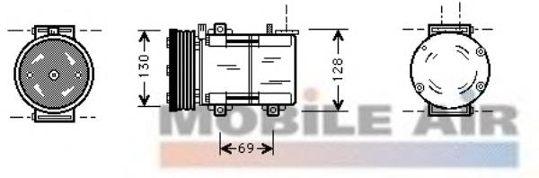 1800K322 VAN Wezel compressor de aparelho de ar condicionado